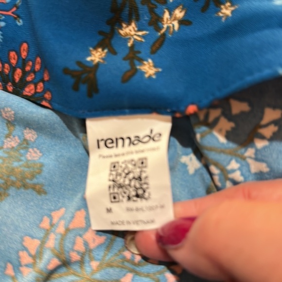 Remade Wrap Dress Teal Floral Size M NWOT - Picture 8 of 9